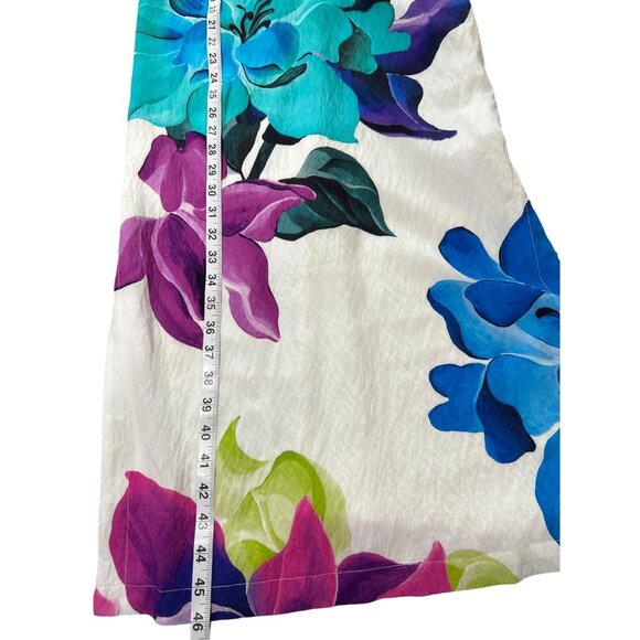 Maeve Anthropologie Women Size 0 Dress Puff Sleeve White Purple Blue Floral NEW - Picture 6 of 10